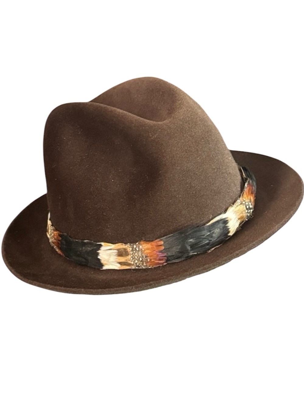 Vintage Biltmore Gold Pheasant Brown Velour Hat